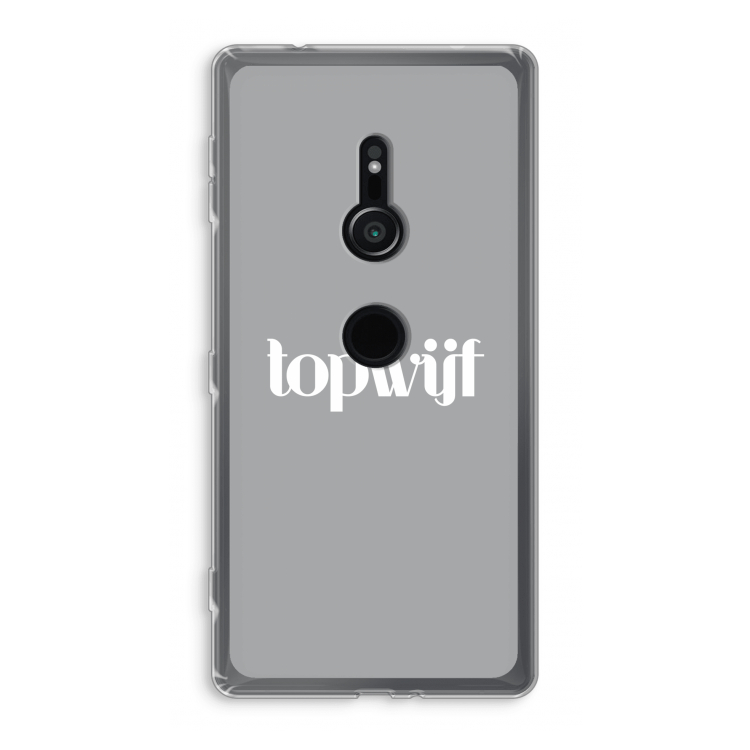 Topwijf Grijs Wit: Sony Xperia XZ2 Transparant Hoesje