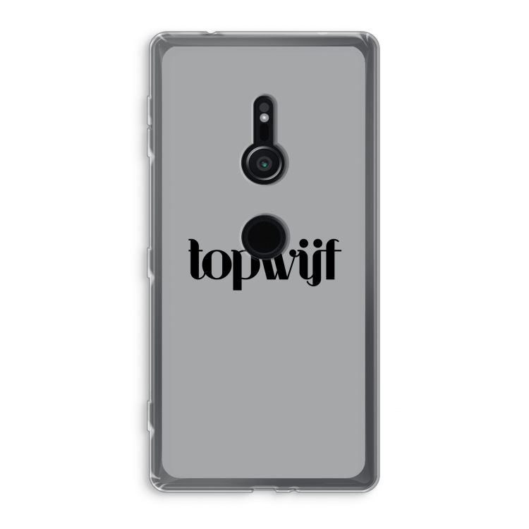 Topwijf Grijs Zwart: Sony Xperia XZ2 Transparant Hoesje