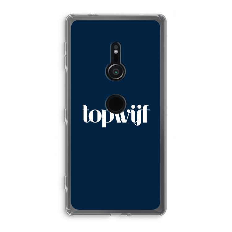 Topwijf Navy: Sony Xperia XZ2 Transparant Hoesje