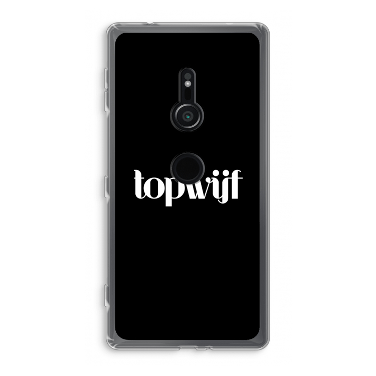 Topwijf Zwart: Sony Xperia XZ2 Transparant Hoesje