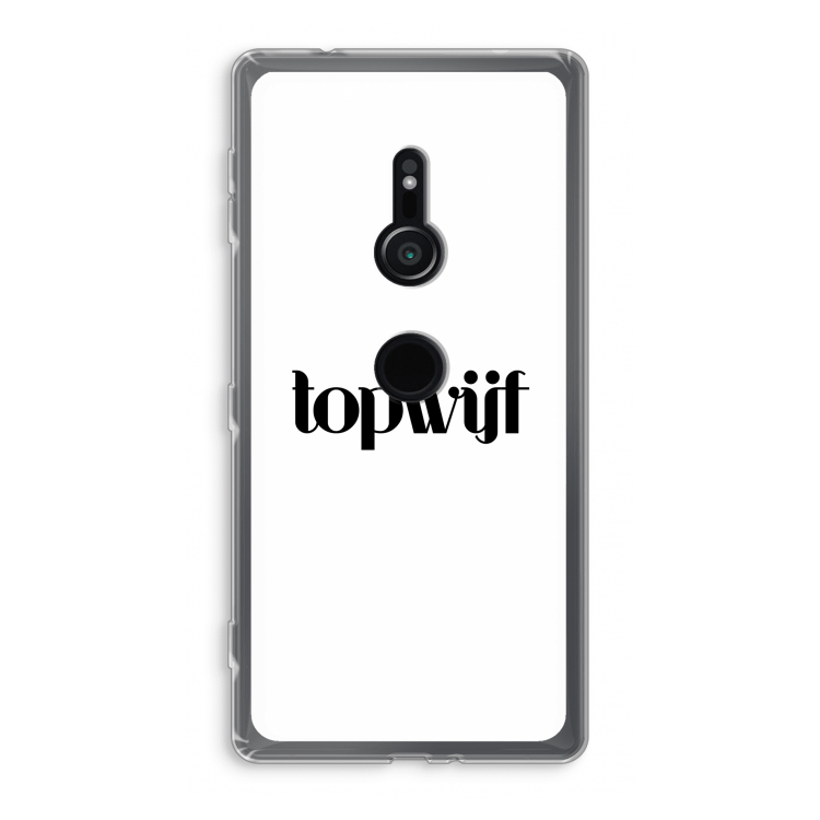 Topwijf Wit: Sony Xperia XZ2 Transparant Hoesje