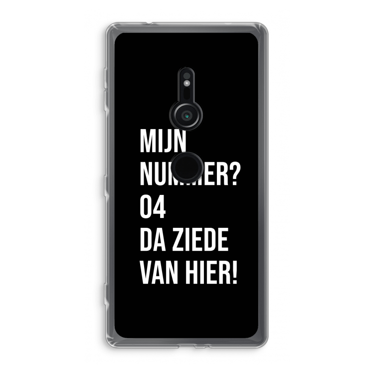 Da ziede van hier - Zwart: Sony Xperia XZ2 Transparant Hoesje