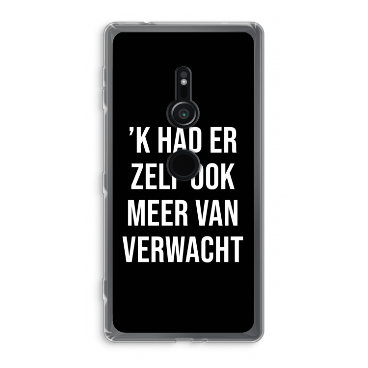 Meer verwacht - Zwart: Sony Xperia XZ2 Transparant Hoesje