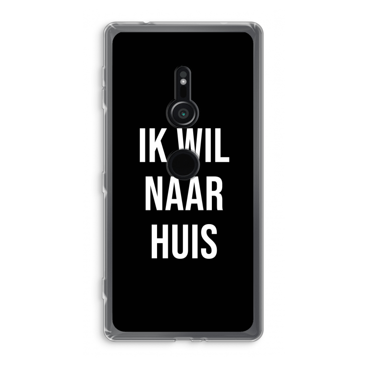 Ik wil naar huis - Zwart: Sony Xperia XZ2 Transparant Hoesje