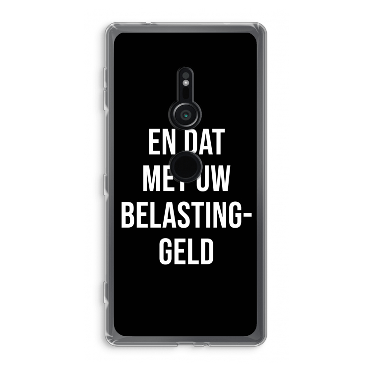 Belastinggeld - Zwart: Sony Xperia XZ2 Transparant Hoesje