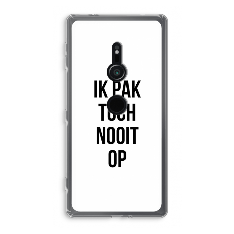 Ik pak nooit op: Sony Xperia XZ2 Transparant Hoesje