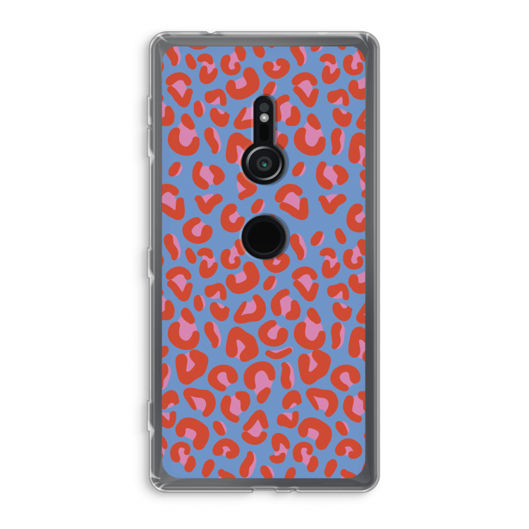 Leopard blue: Sony Xperia XZ2 Transparant Hoesje