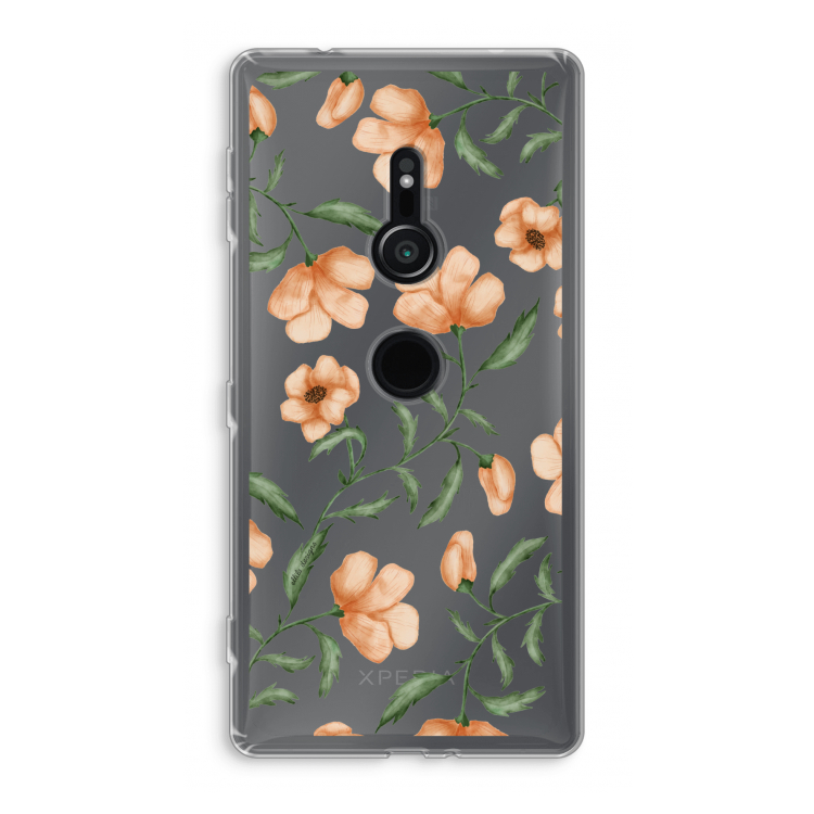 Peachy flowers: Sony Xperia XZ2 Transparant Hoesje