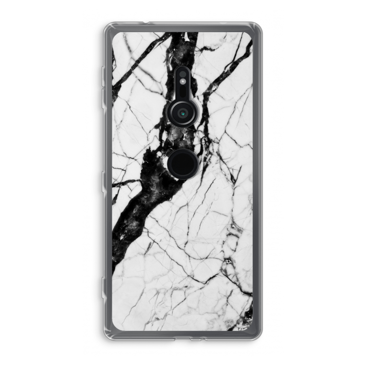 Witte marmer 2: Sony Xperia XZ2 Transparant Hoesje