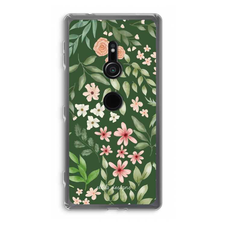 Botanical green sweet flower heaven: Sony Xperia XZ2 Transparant Hoesje