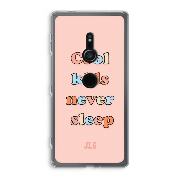 Cool Kids Never Sleep: Sony Xperia XZ2 Transparant Hoesje
