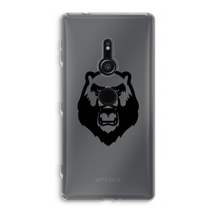 Angry Bear (black): Sony Xperia XZ2 Transparant Hoesje