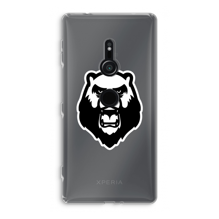 Angry Bear (white): Sony Xperia XZ2 Transparant Hoesje