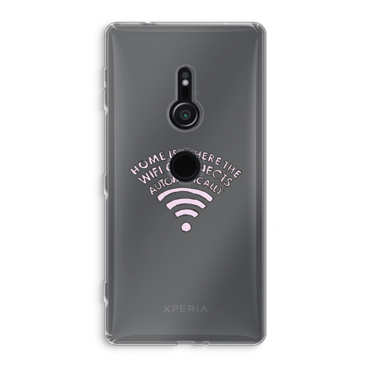 Home Is Where The Wifi Is: Sony Xperia XZ2 Transparant Hoesje