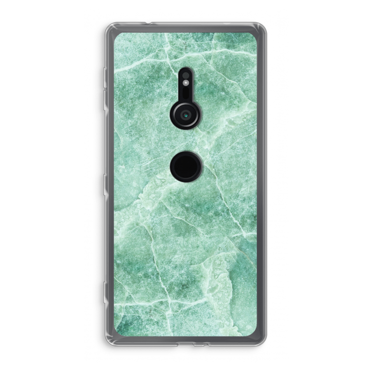 Groen marmer: Sony Xperia XZ2 Transparant Hoesje