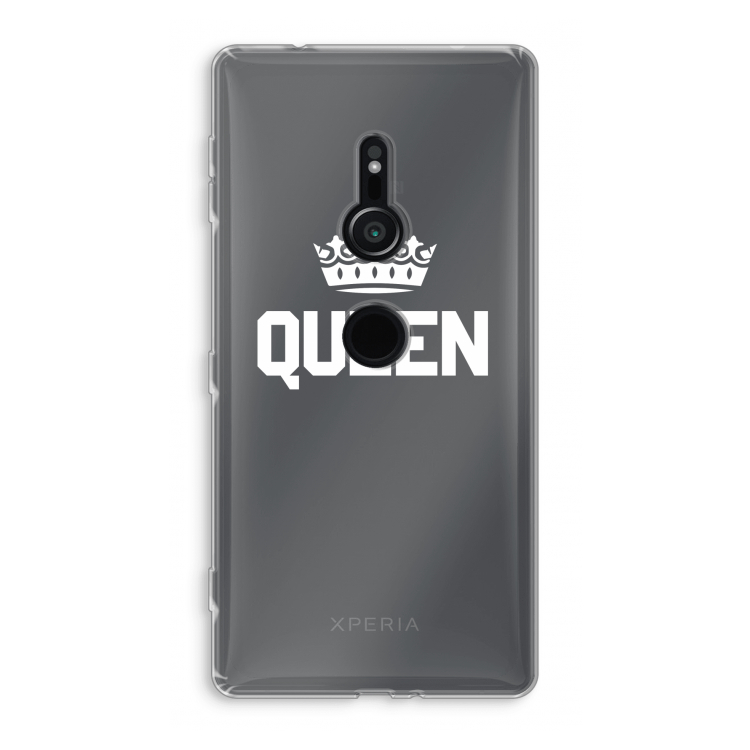 Queen zwart: Sony Xperia XZ2 Transparant Hoesje