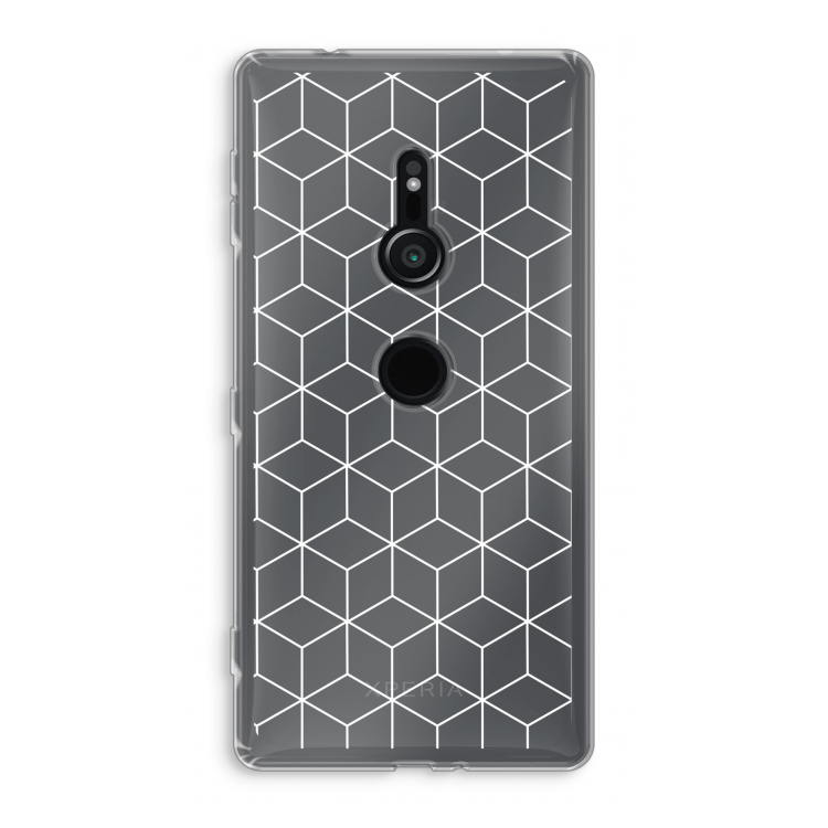Zwart-witte kubussen: Sony Xperia XZ2 Transparant Hoesje