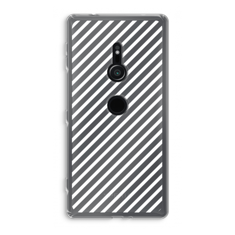 Strepen zwart-wit: Sony Xperia XZ2 Transparant Hoesje