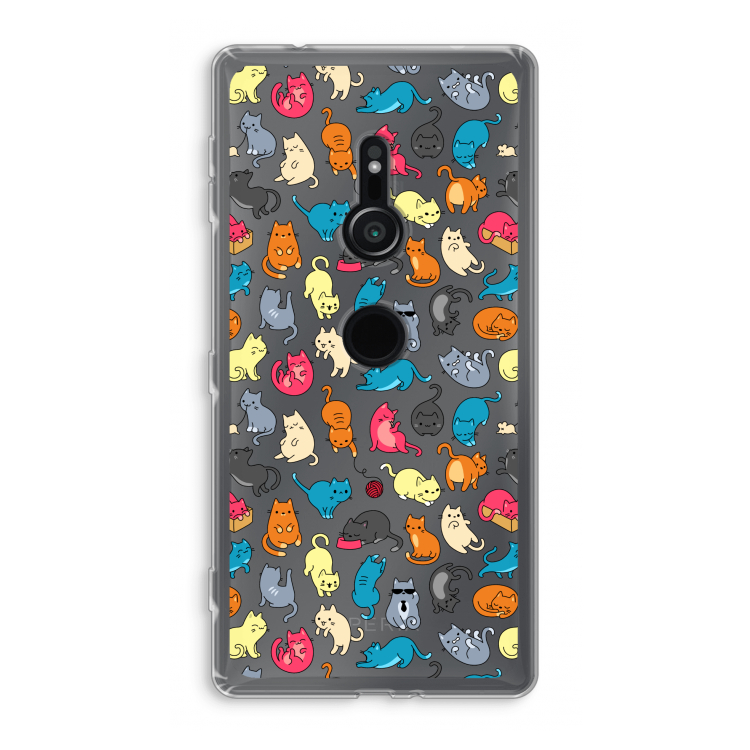 Kleurrijke katten: Sony Xperia XZ2 Transparant Hoesje