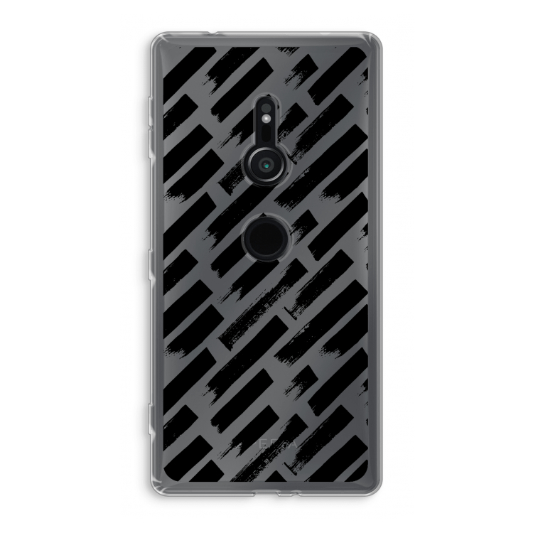 Zwarte vegen: Sony Xperia XZ2 Transparant Hoesje