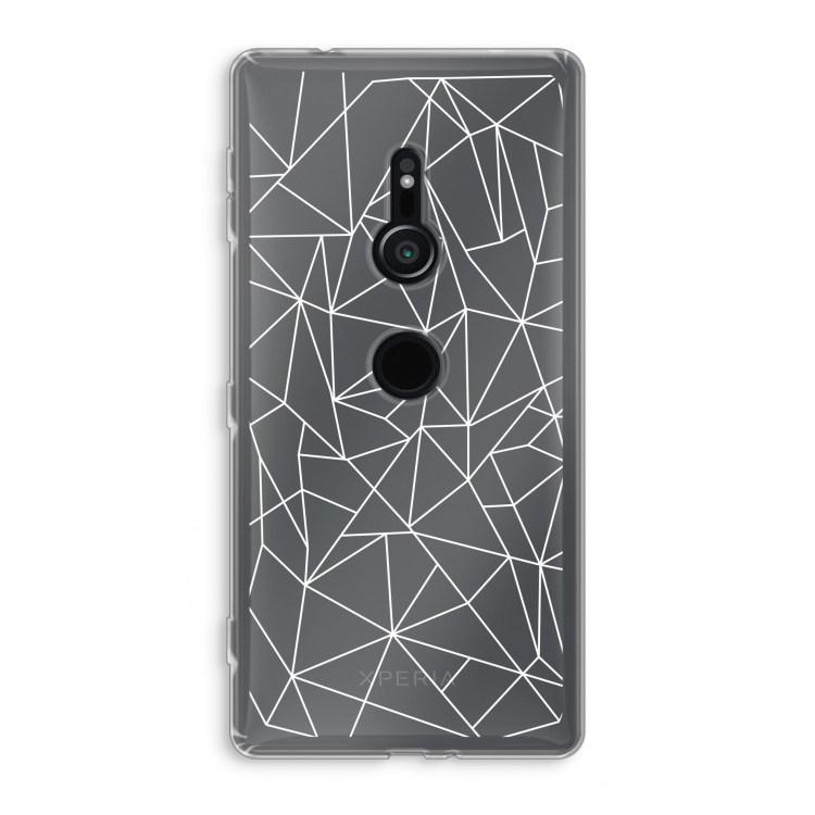 Geometrische lijnen wit: Sony Xperia XZ2 Transparant Hoesje