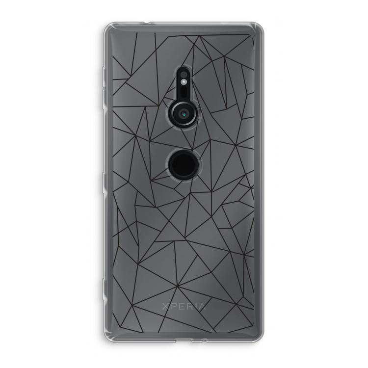 Geometrische lijnen zwart: Sony Xperia XZ2 Transparant Hoesje