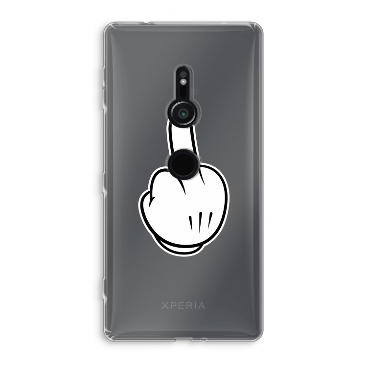 Middle finger white: Sony Xperia XZ2 Transparant Hoesje
