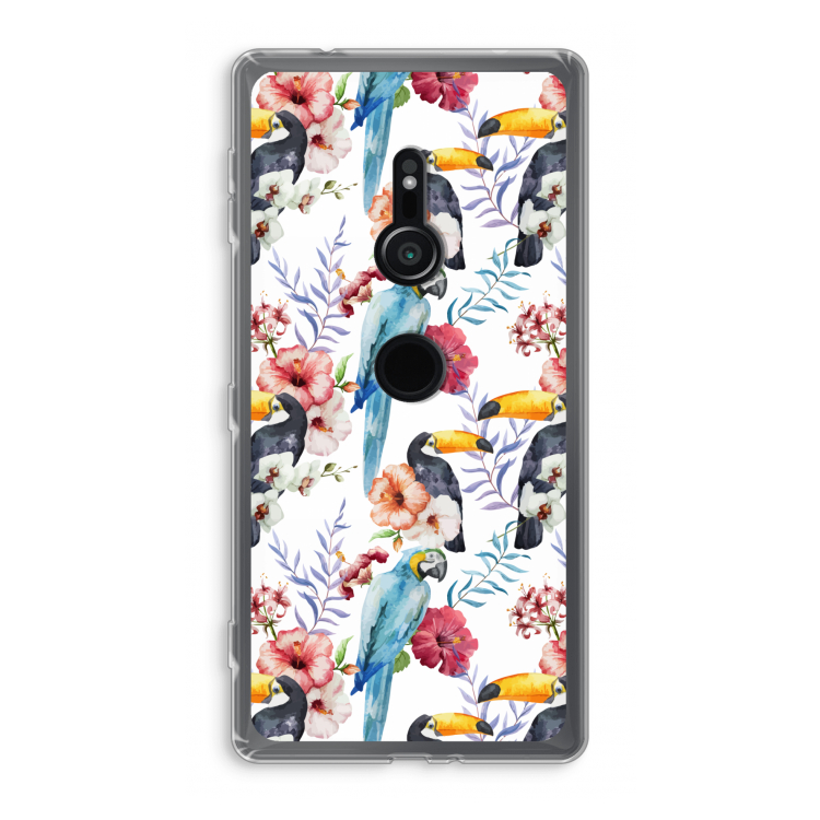 Bloemen tukan: Sony Xperia XZ2 Transparant Hoesje