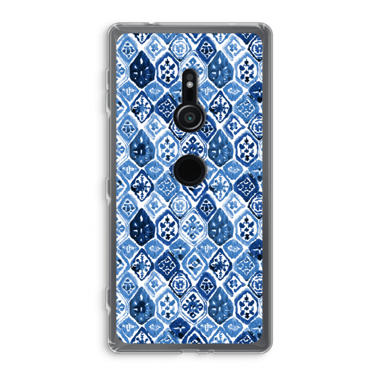 Blauw motief: Sony Xperia XZ2 Transparant Hoesje