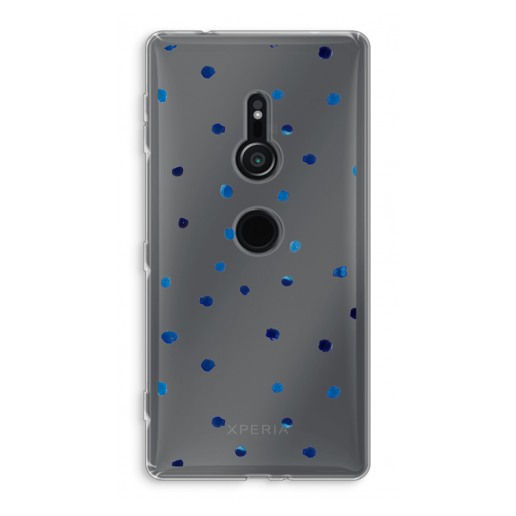 Blauwe stippen: Sony Xperia XZ2 Transparant Hoesje