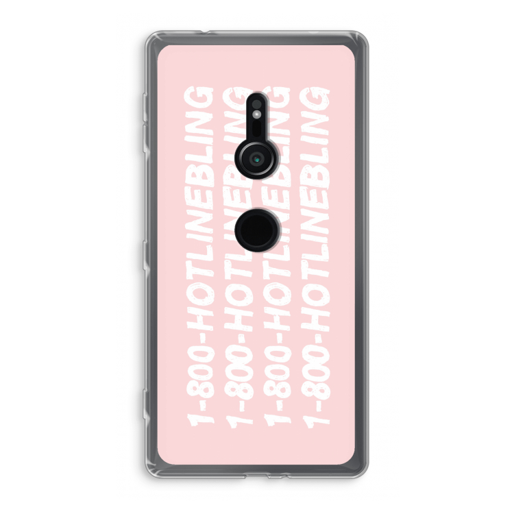 Hotline bling pink: Sony Xperia XZ2 Transparant Hoesje