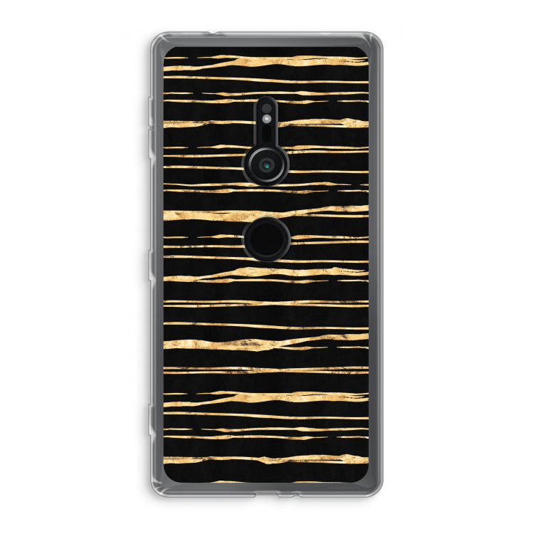 Gouden strepen: Sony Xperia XZ2 Transparant Hoesje