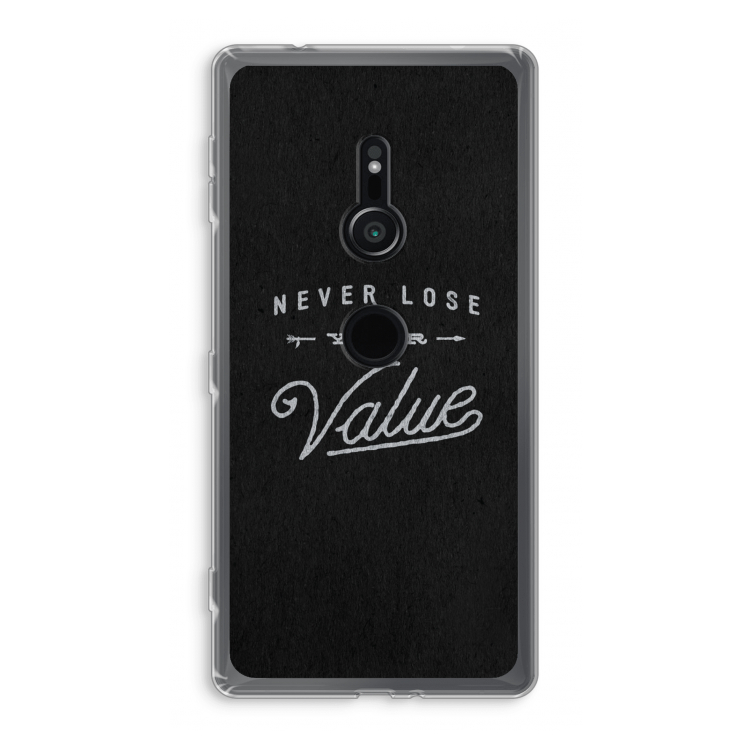 Never lose your value: Sony Xperia XZ2 Transparant Hoesje