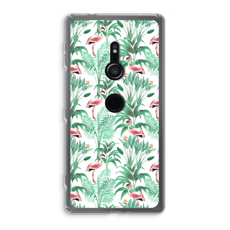 Flamingo bladeren: Sony Xperia XZ2 Transparant Hoesje
