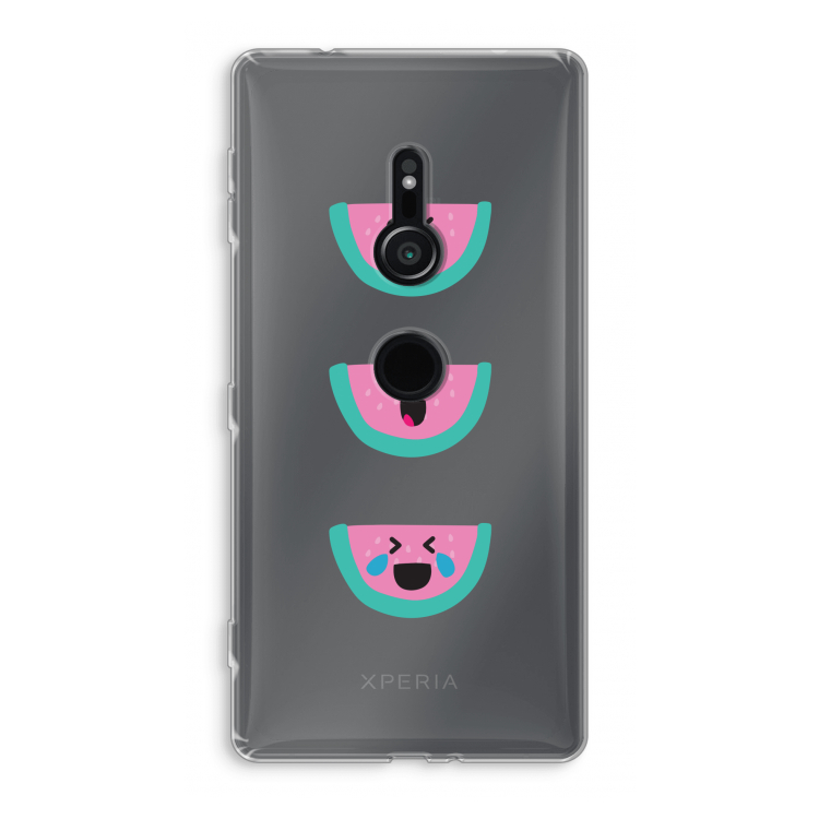 Smiley watermeloen: Sony Xperia XZ2 Transparant Hoesje
