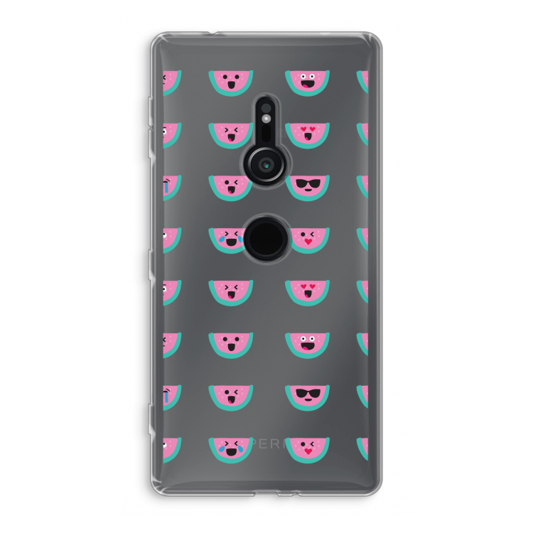 Smiley watermeloenprint: Sony Xperia XZ2 Transparant Hoesje