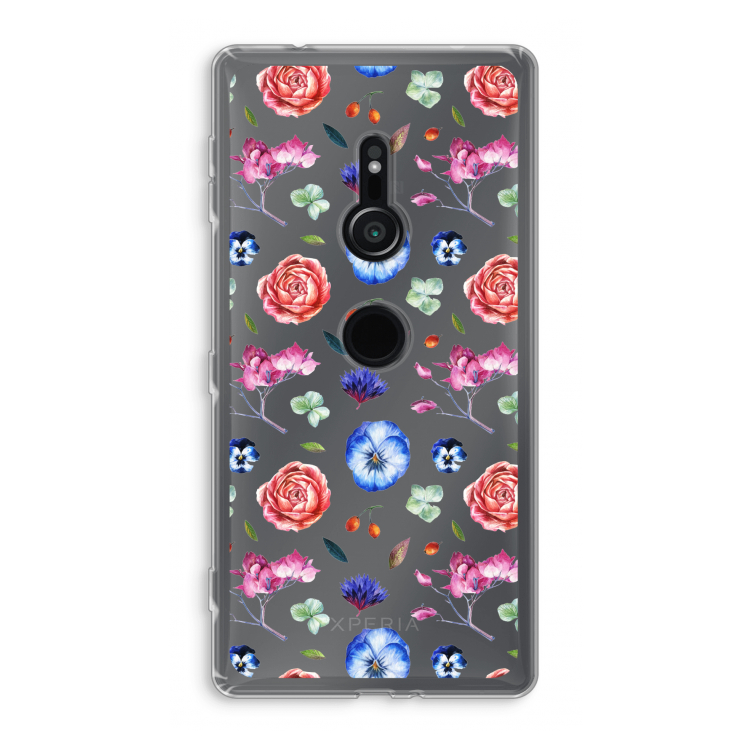Bloemetjes: Sony Xperia XZ2 Transparant Hoesje