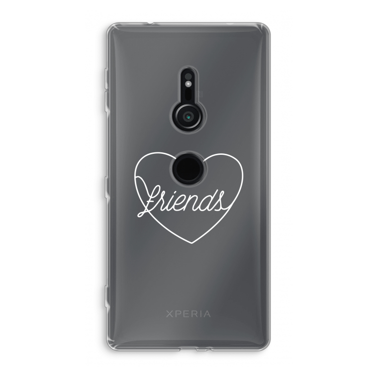 Friends heart pastel: Sony Xperia XZ2 Transparant Hoesje