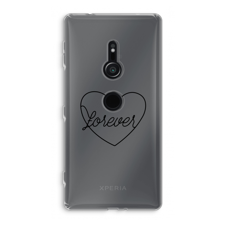 Forever heart black: Sony Xperia XZ2 Transparant Hoesje
