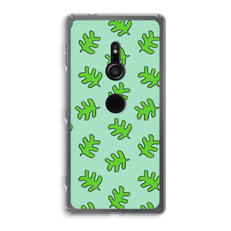 Groene blaadjes: Sony Xperia XZ2 Transparant Hoesje