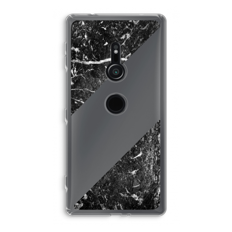 Zwart marmer: Sony Xperia XZ2 Transparant Hoesje