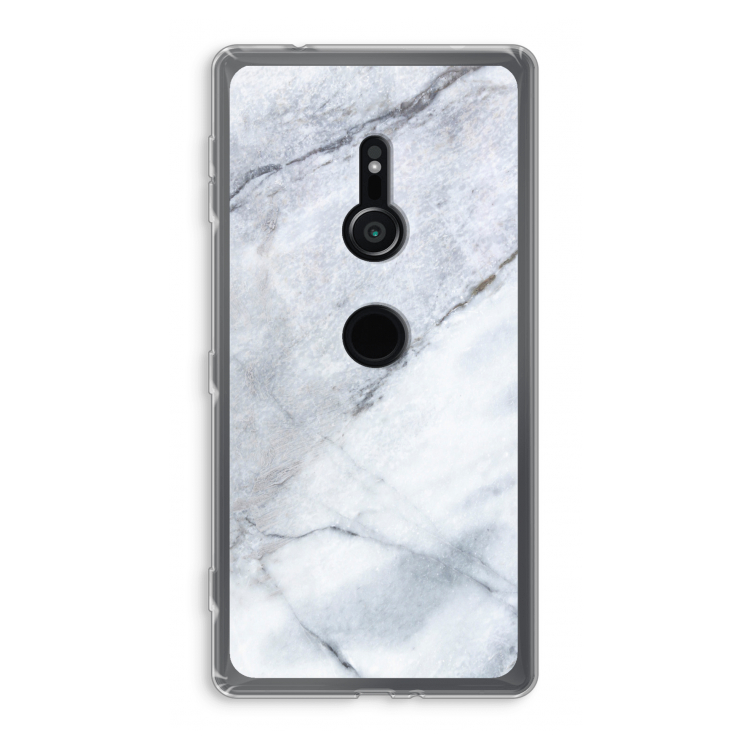 Witte marmer: Sony Xperia XZ2 Transparant Hoesje