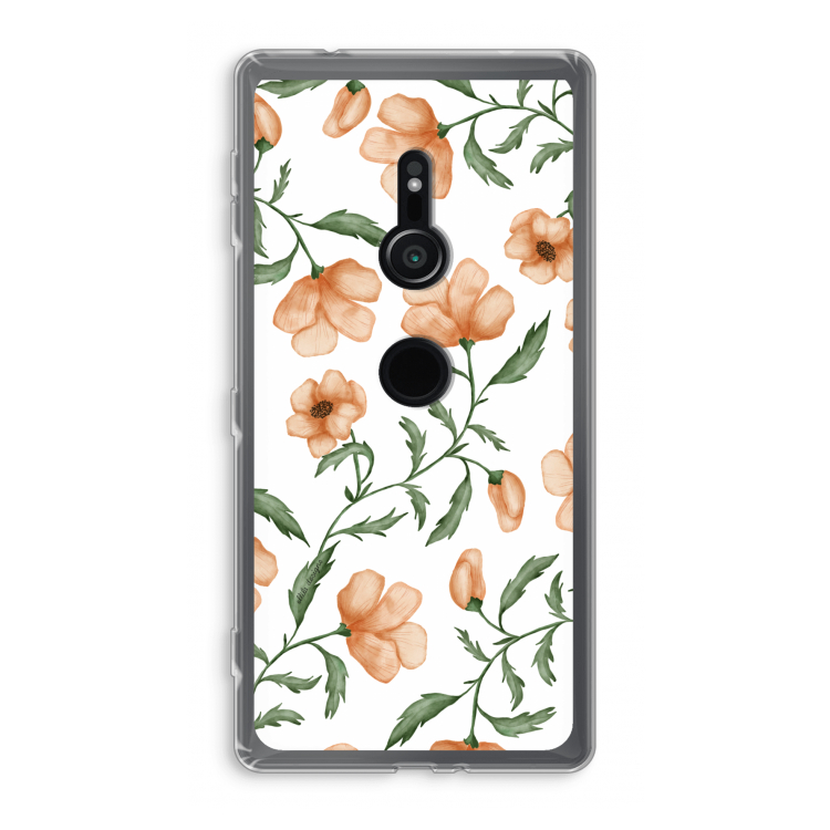 Peachy flowers: Sony Xperia XZ2 Transparant Hoesje