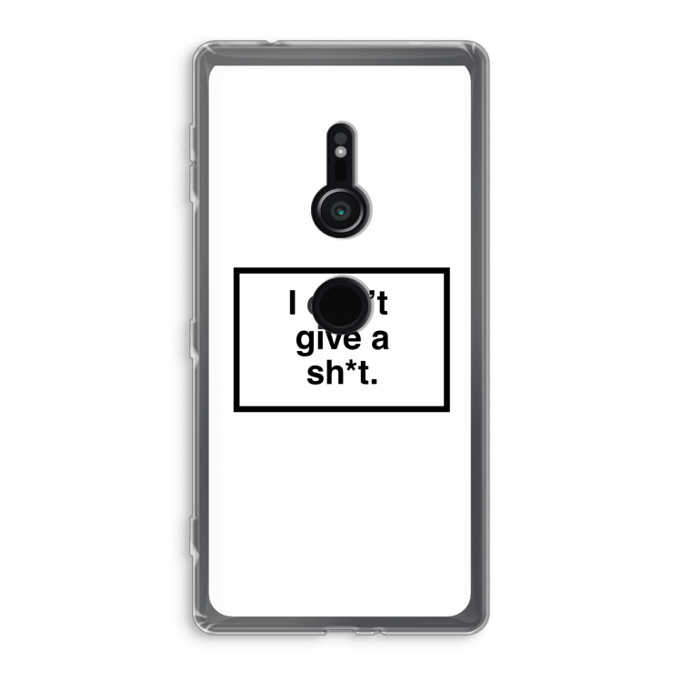 Don't give a shit: Sony Xperia XZ2 Transparant Hoesje