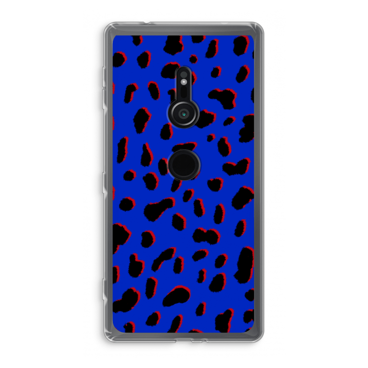 Blue Leopard: Sony Xperia XZ2 Transparant Hoesje