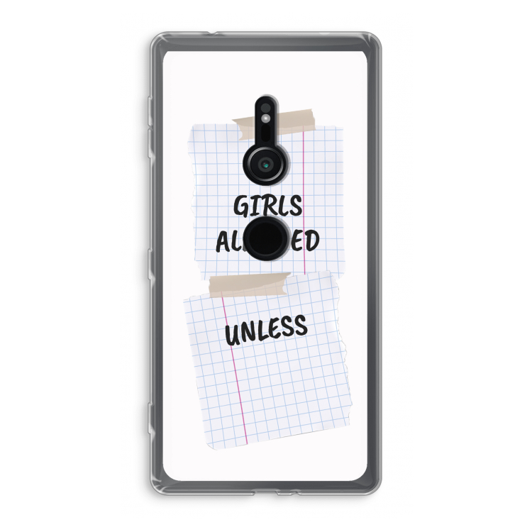 No Girls Allowed Unless: Sony Xperia XZ2 Transparant Hoesje