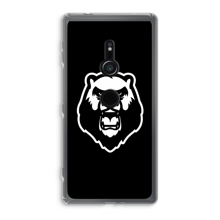 Angry Bear (black): Sony Xperia XZ2 Transparant Hoesje