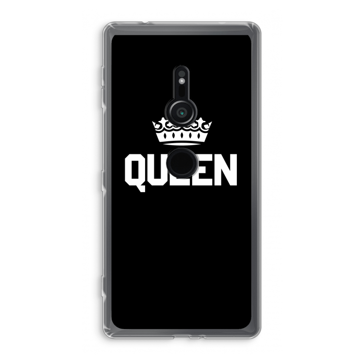 Queen zwart: Sony Xperia XZ2 Transparant Hoesje