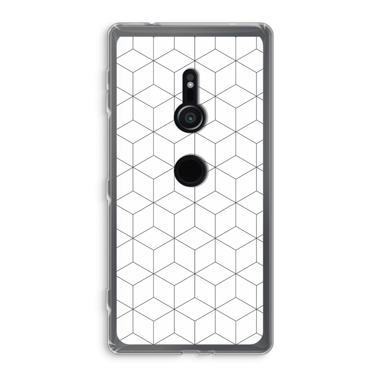Zwart-witte kubussen: Sony Xperia XZ2 Transparant Hoesje