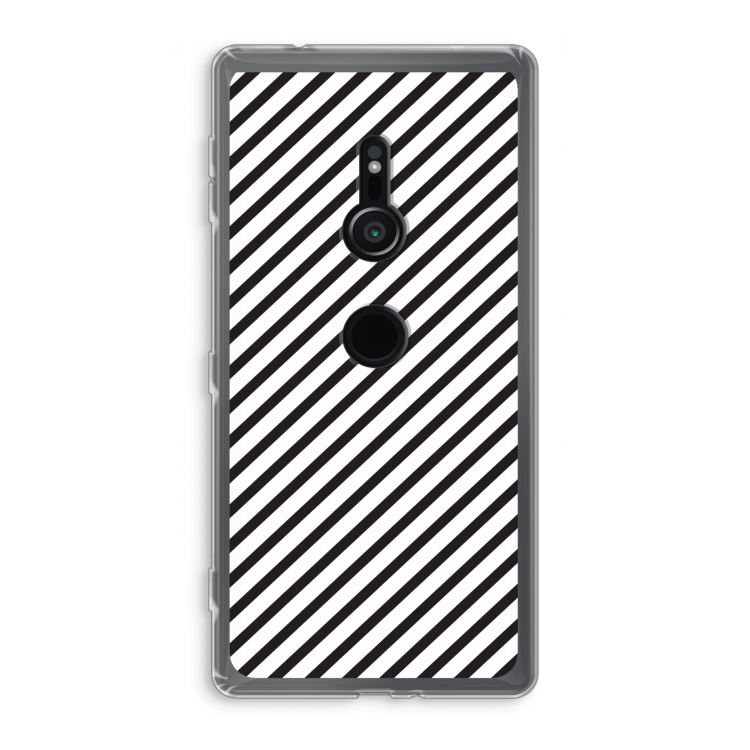 Strepen zwart-wit: Sony Xperia XZ2 Transparant Hoesje
